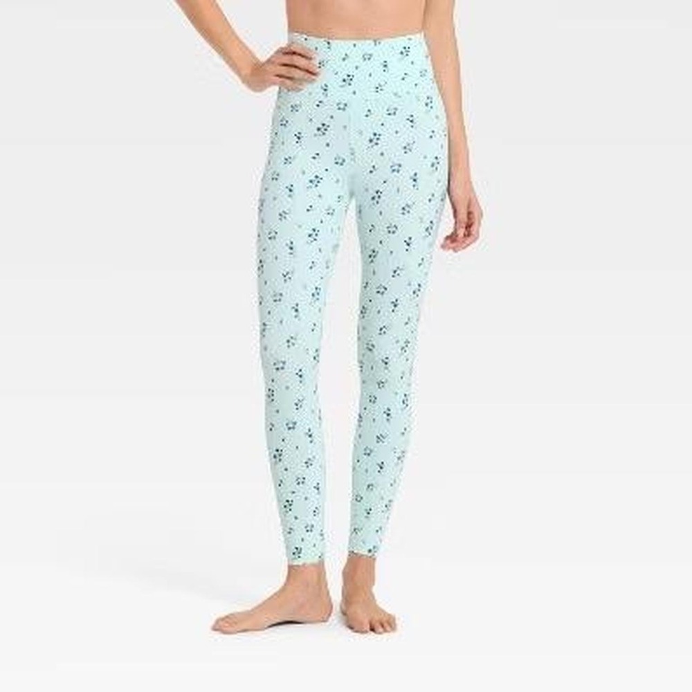 All in Motion Women's Blue Floral Everyday Soft Ultra High Rise Leggings